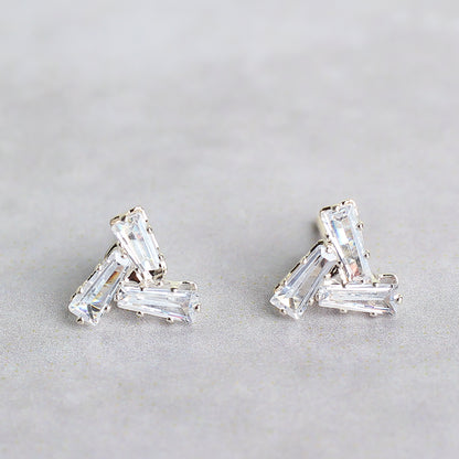 7th Design Diamond Cut Stud Earring